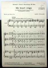 Vintage 1954 My Heart Signs Ronald Curtis Sheet Music Female Voices J. Willard