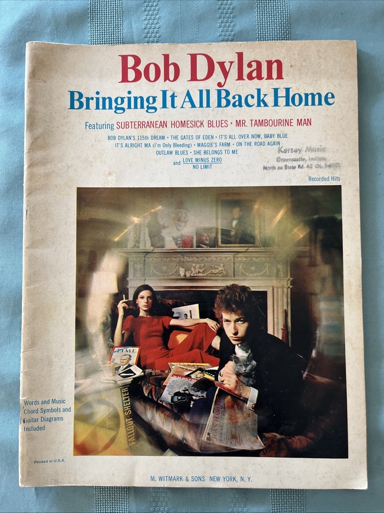BOB DYLAN Song Book « Bringing It All Back Home » 1965 11 Songs!