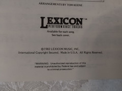 Solo for Low Voice Volume 4 Vocal Solos with Accompaniment from Lexicon 1982 VTG