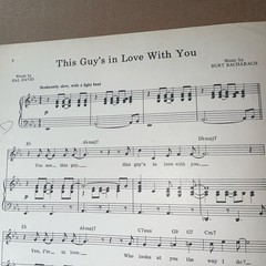 This Guy&rsquo;s in Love With You Vintage 1968 Sheet Music Burt Bacharach Hal David M9