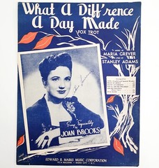 1934 Fox Trot Sheet Music Jazz What A Diff&rsquo;rence A Day Made Joan Brooks Antique