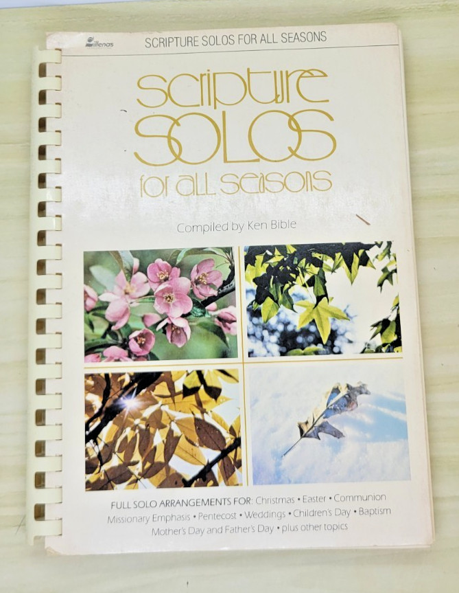 Scripture Solos for All Seasons Compiled Ken Bible Spiral 1980 Solo Arrangement