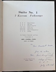 Suite No. 1 – 7 Korean Folksongs for Violin or Cello and Piano Min-Chong Park