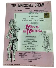 Vintage 1965 Sheet Music for « The Impossible Dream » Man Of La Mancha Musical