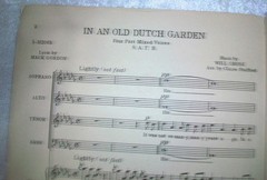 Vintage 1958 Harms In An Old Dutch Garden Choral SATB Lyrics Piano Sheet Music