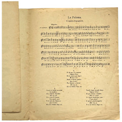 Vintage Sheet Music LA PALOMA Doves Sailboat Spanish French German Lyrics READ