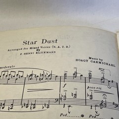 1929 Star Dust Sheet Music Hoagy Carmichael Mitchell Parish SATB Mixed Voices