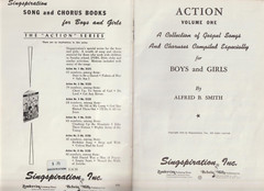 1944 ACTION SONGS for BOYS and GIRLS Gospel Songs & Choruses by Alfred B. Smith