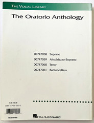 Oratorio Anthology Vocal Library Tenor Voice Music Book Large Format