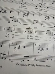 Vintage Southern Gospel Sheet Music All In The Name Of Jesus Round Notes 1975 VG