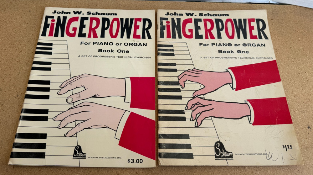 Lot of 2 JOHN W. SCHAUM FINGERPOWER FOR PIANO OR ORGAN BOOK One 1963