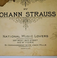 1924 Blue Danube Strauss Piano Sheet Music National Music Love Antique