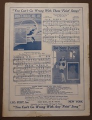 Five Foot Two Eyes of Blue Fox Trot for Piano & Ukulele sheet music 1925 Vintage