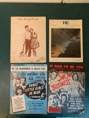 Vtg Lot 5 Sheet Music- He, Four Strong Winds, Three Little Girls Blue, Show Bus.