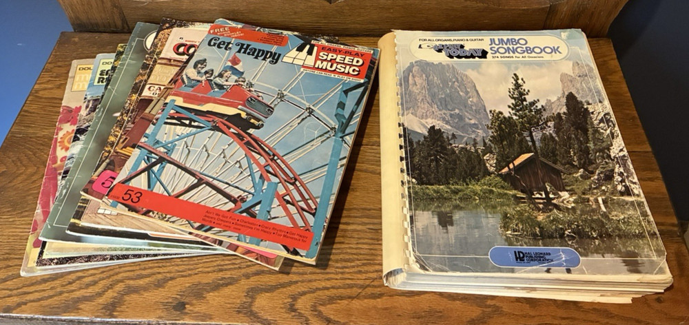 Large Lot of Vintage Songbooks from the 1960&rsquo;s – 1970&rsquo;s Guitars Piano & Organs