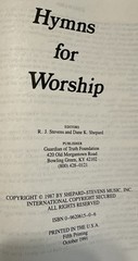 Vintage 1991 Hymns For Worship 5th Printing Hardcover