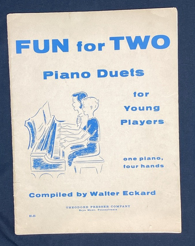 Vtg Songbook, Fun for Two Piano Duets for young players, Eckard 1957 ships free