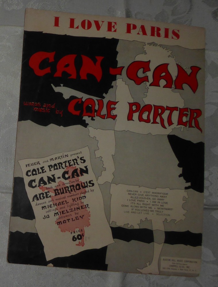 Vintage 1953 Sheet Music – I Love Paris Can-Can