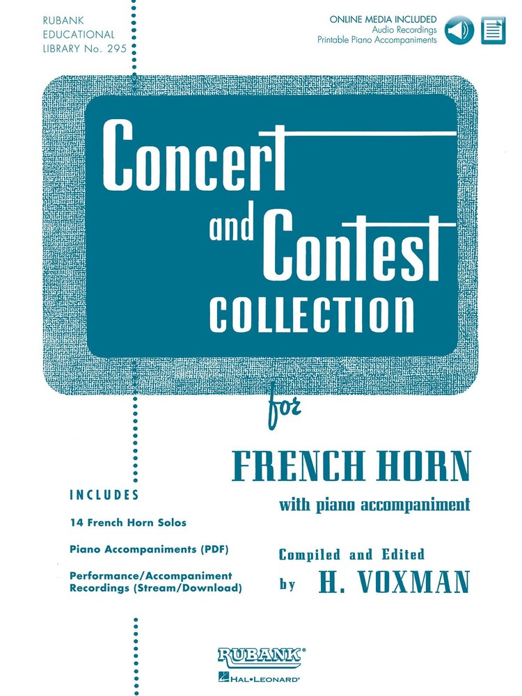 Concert and Contest Collection F Horn Solo Sheet Music Rubank Book Online Media