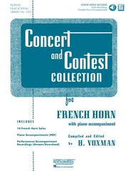 Concert and Contest Collection F Horn Solo Sheet Music Rubank Book Online Media
