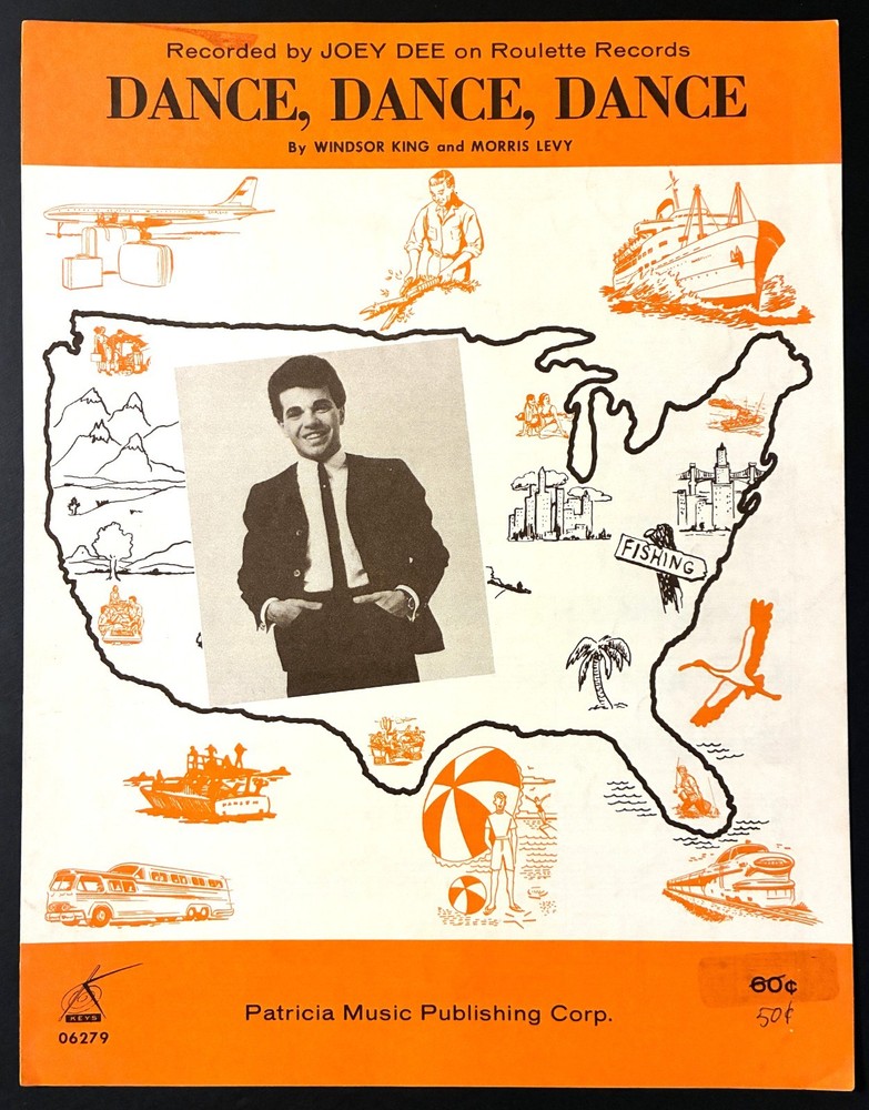 1963 JOEY DEE « DANCE, DANCE, DANCE » SHEET MUSIC – POP ROCK ERA