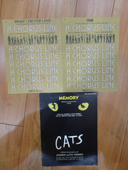 Lot of 3 Vintage Sheet Music A Chorus Line and Cats Piano, vocal, Guitar
