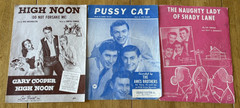Mixed Lot of 60 Vintage 1950&rsquo;s-1960&rsquo;s Piano Vocal Sheet Music. Folk, Pop, Etc.