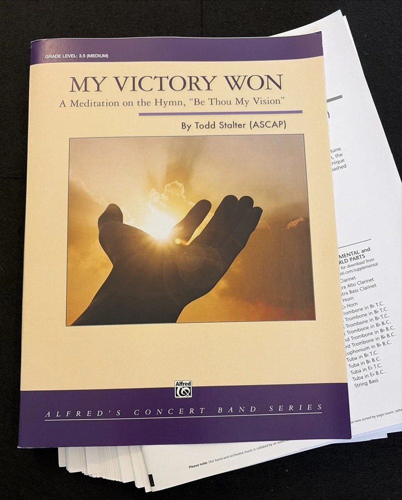 My Victory Won Todd Stalter Concert Band Complete Set Score Parts Grade 3.5