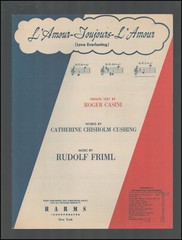L&rsquo;AMOUR TOUJOURS L&rsquo;AMOUR Cushing/Friml 1940 High Voice Vintage Sheet Music
