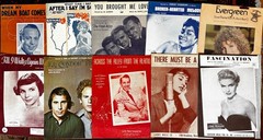 Lot of 10 Sheet Music: Streisand, Simon & Garfunkel, Sarah Vaughan, Four Aces +