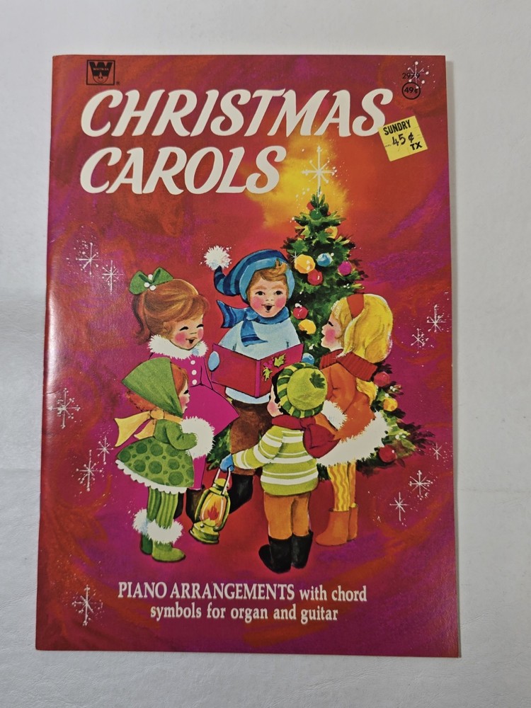 New Vintage 1969 Whitman Christmas Carols Book Organ & Guitar Arrangements 49
