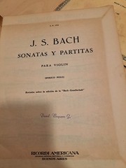 Bach Sonatas & Partitas Violin Solo Book 60ppg