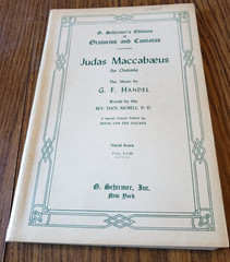 Judas Maccabaeus Handel Vintage Choral Music Book Religious G. Schirmer Edition