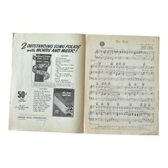 To You VTG Sheet Music 1939 Paramount Film Big Band Jazz Tommy Dorsey Bio Cover