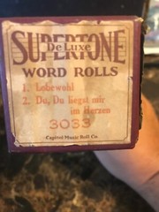 Vintage Supertone Deluxe Player Piano Roll Lebewohl 3033