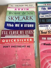 Vtg 1940s Sheet Music with Vocals Colorful Cover Art Graphics & Images Lot of 23