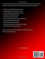 Bass Clef Staff With 4-string Tab: Blank Guitar Tablature Book…