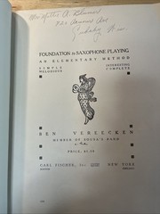 1917 edition Foundation to learning SAXOPHONE PLAYING beginner Ben Vereecken