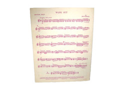 Vintage 1963 Wipe Out by The Surfaris Piano/Guitar Sheet Music VERY GOOD