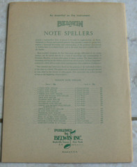 Clarinet Note Speller, Fred Weber, Belwin 1951 GREAT COND! All Clean 32-pages