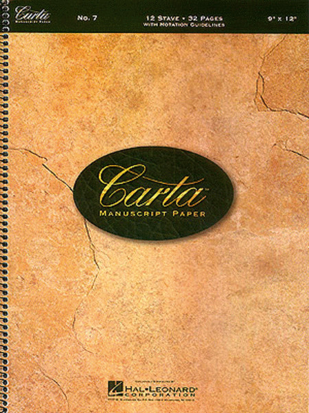 Carta Manuscript Paper No. 7-Basic-BRAND NEW ON SALE-Spiral bound-9×12-32 PAGES!