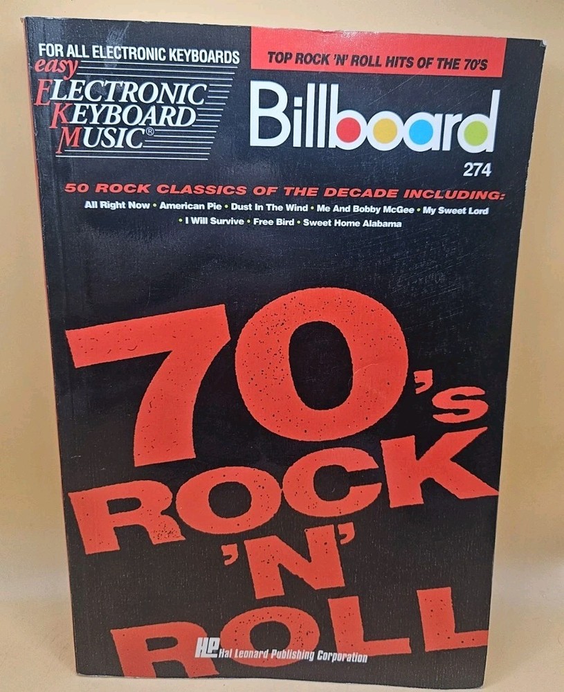 BILLBOARD Top Rock N Roll Hits Of The 70s Songbook Hal Leaonard 50 Songs