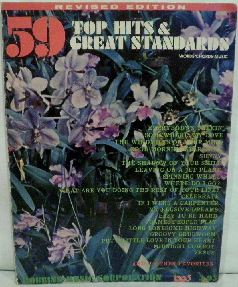 59 Top Hits and Great Standards Words Chords Music 1970