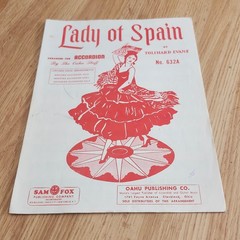 Vintage Lady of Spain Accordion Sheet Music Booklet Tolchard Evans Oahu 1958