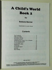 A Child&rsquo;s World Book Two (2) Barbara Becker WP377. Kjos Music