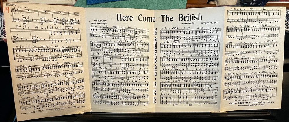 Here Come The British Sheet Music Novelty Fox-Trot Irving Berlin 1934 Piano