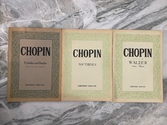3 Music Books Chopin VTG Zen-On Nocturnes Preludes Rondos Valses Waltzes