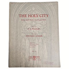 The Holy City Sheet Music 1943 Piano Lyrics Weatherly Adams High Voice Song