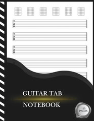 Guitar Tab Notebook: Blank Guitar Tablature Writing Paper with Chord Fingering