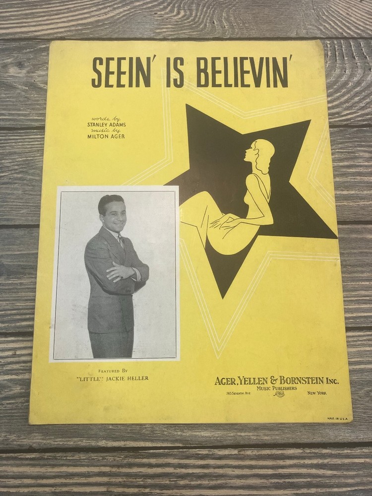 Seein&rsquo; Is Believin&rsquo; Sheet Music « Little » Jackie Heller Ager 1935 P/V/G